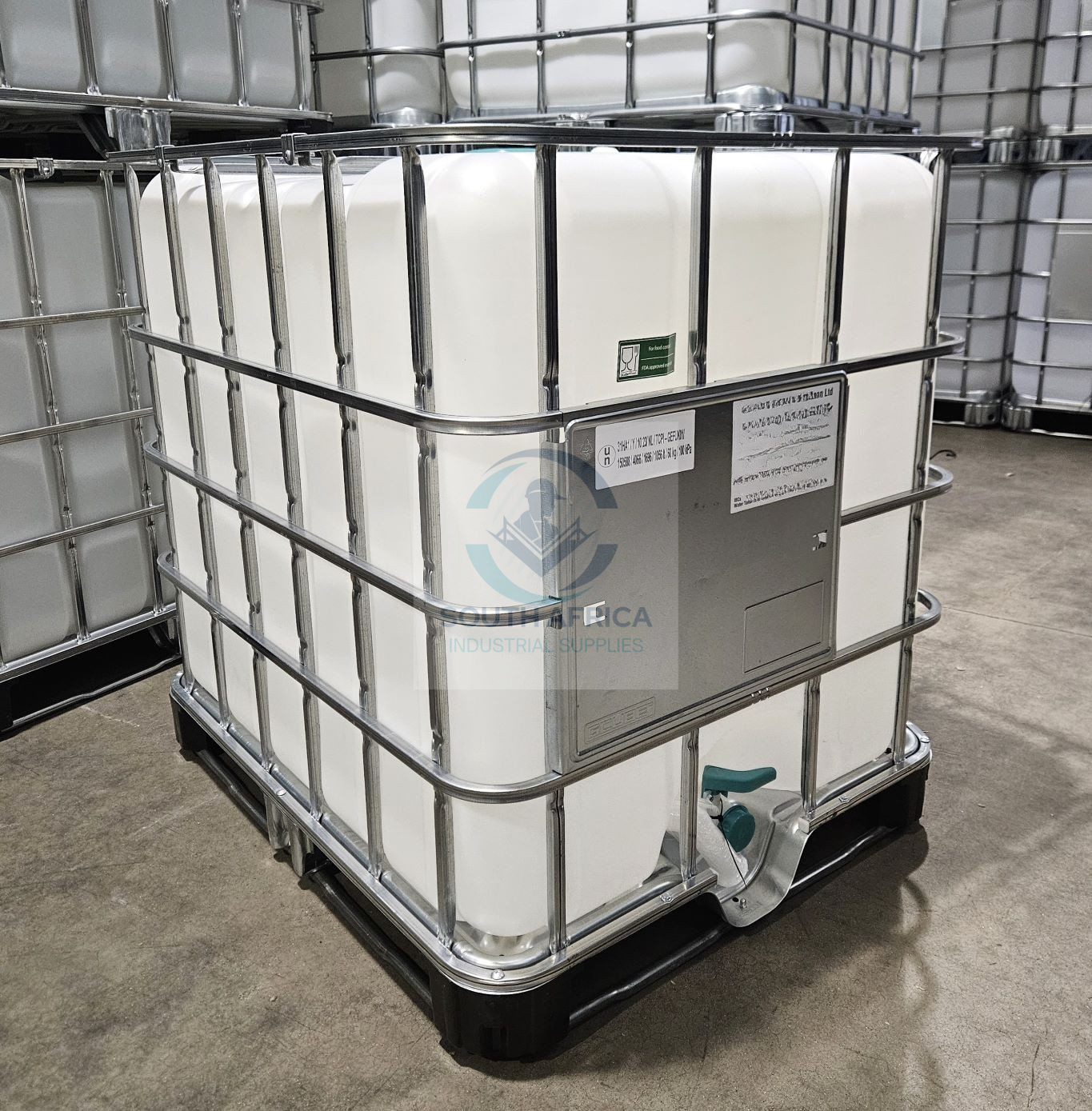 Used & Clean Food Grade 1000L IBC Tank on Steel Pallet – Reconditioned Liquid Storage 1 Used & Clean Food Grade 1000L IBC Tank on Steel Pallet